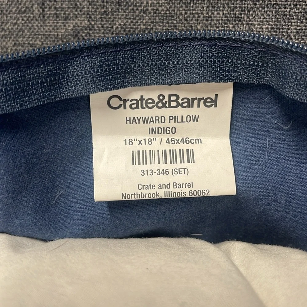 Crate&Barrel Hayward Silk Throw Pillow in Indigo